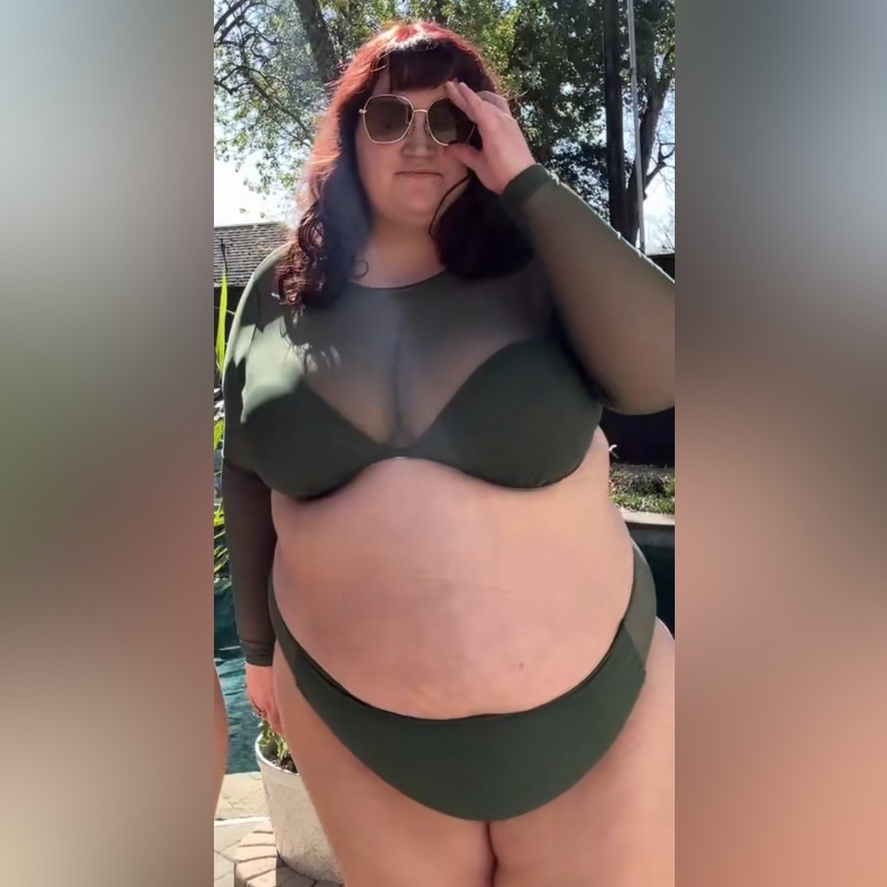 Olive Green Mesh Bikini